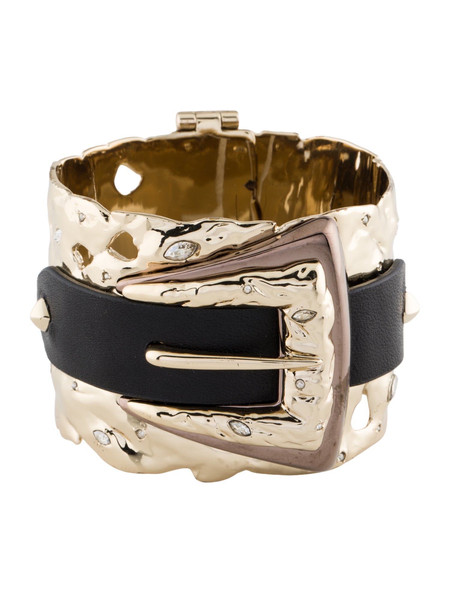 Alexis Bittar Leather & Crystal Belt Cuff Bracelet