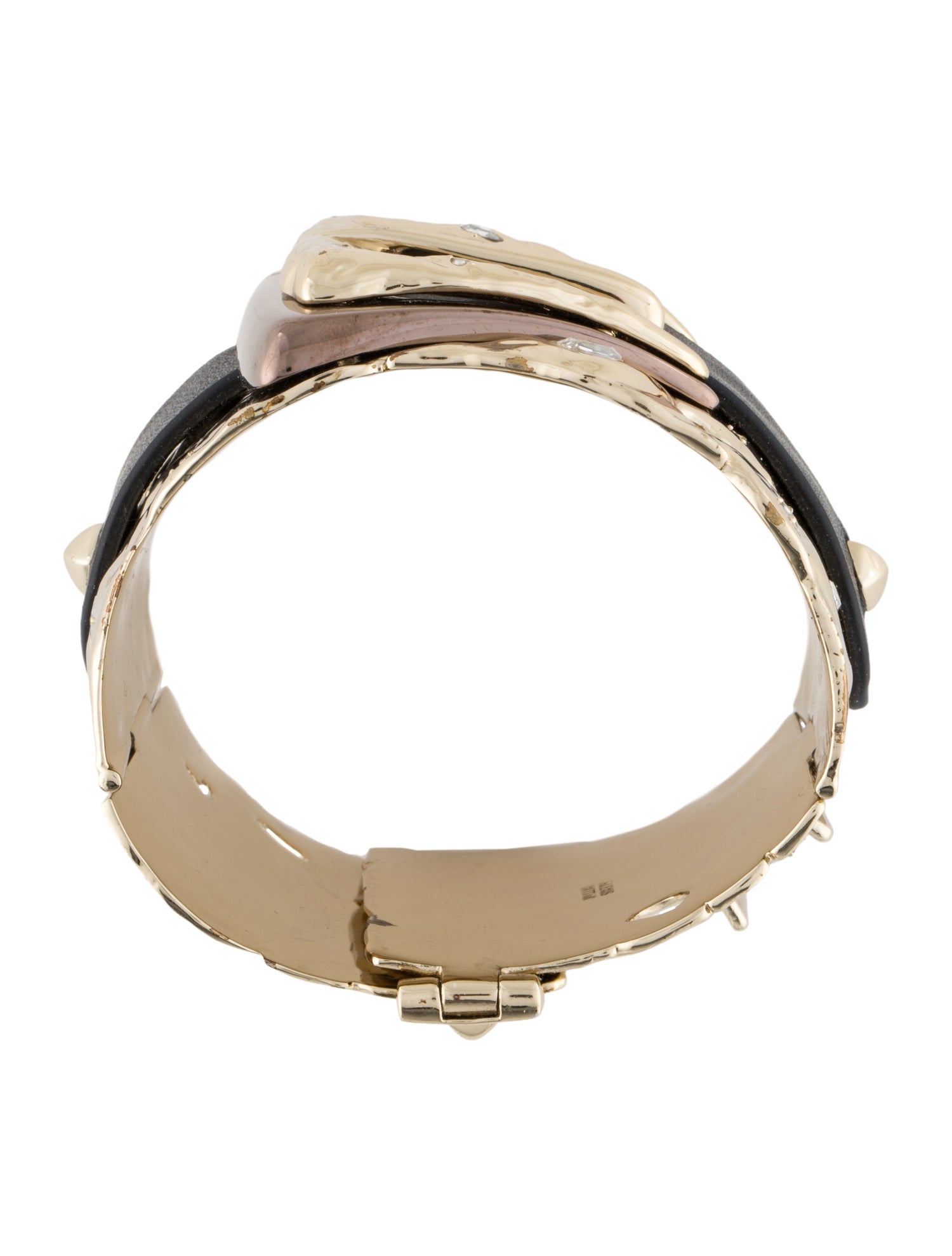 Alexis Bittar Leather & Crystal Belt Cuff Bracelet