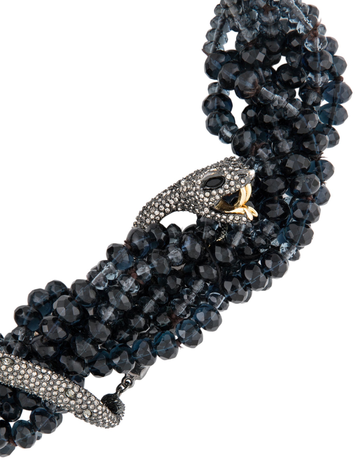 Alexis Bittar Crystal Serpent Torsade Necklace