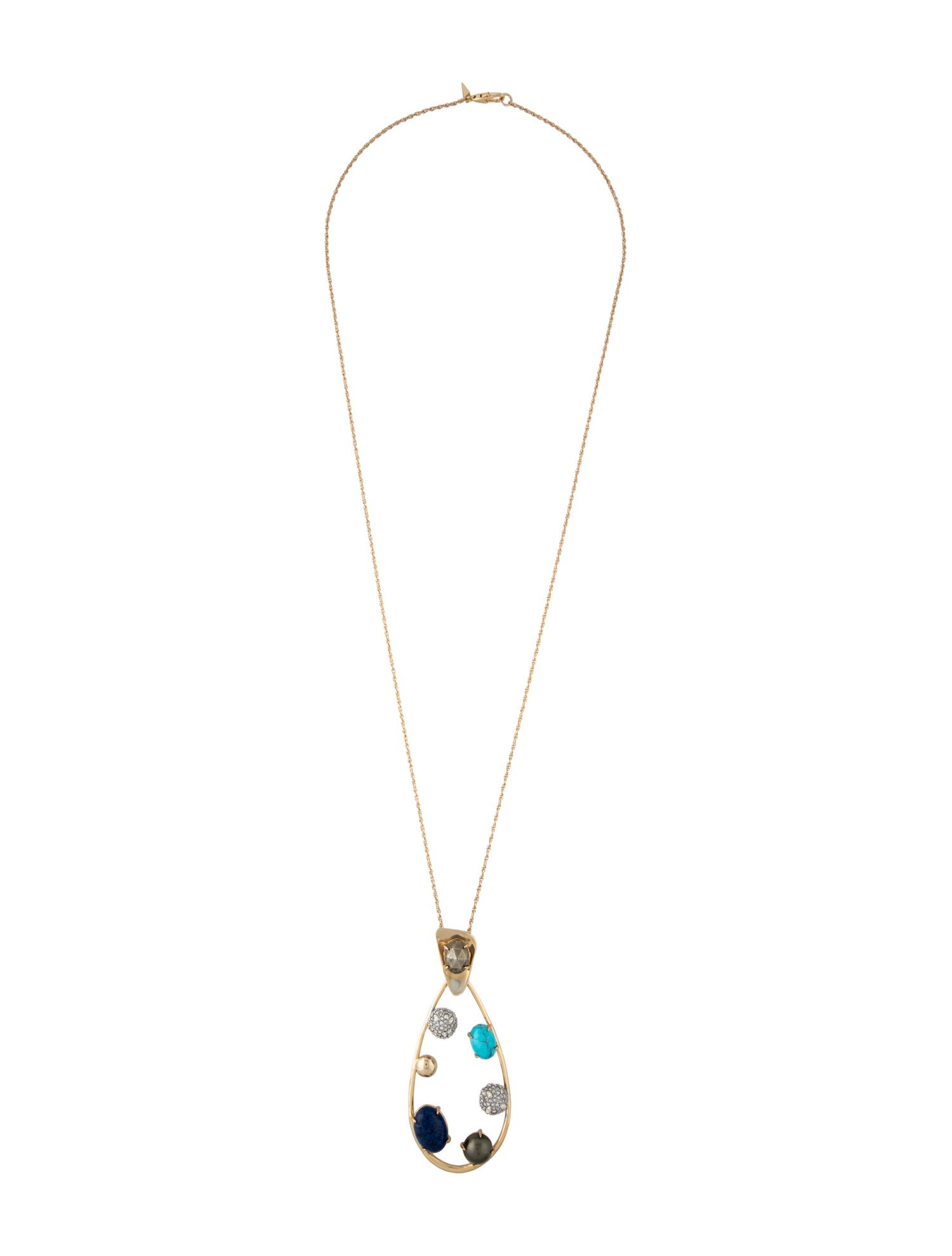 Alexis Bittar Faux Pearl & Crystal Pendant Necklace