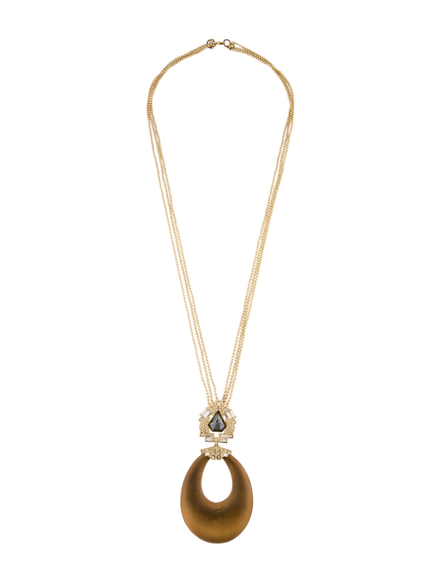 Alexis Bittar Lucite & Crystal Pendant Necklace