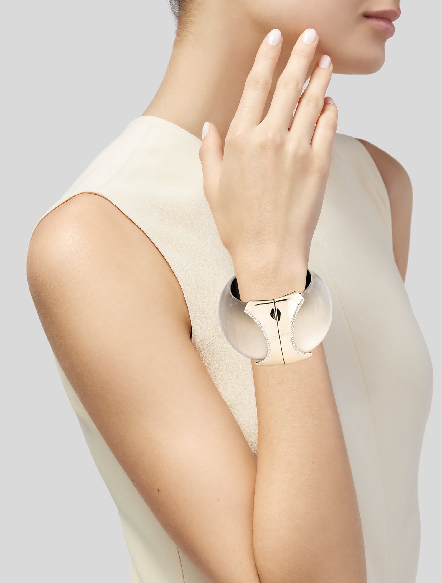 Alexis Bittar Wide Lucite Hinged Bangle Bracelet