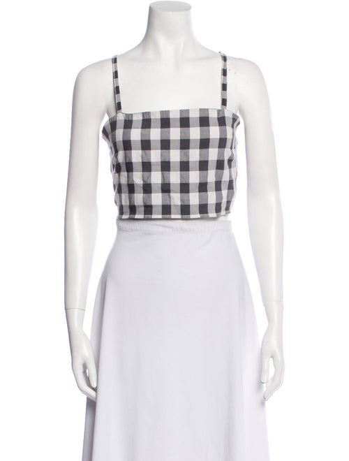 Aniela Parys Plaid Print Square Neckline Crop Top