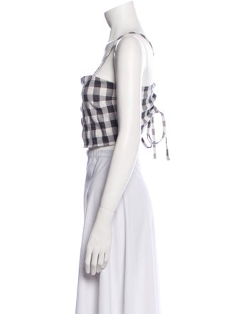 Aniela Parys Plaid Print Square Neckline Crop Top