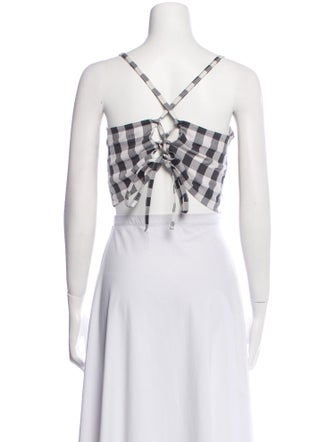 Aniela Parys Plaid Print Square Neckline Crop Top