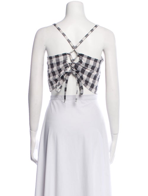 Aniela Parys Plaid Print Square Neckline Crop Top