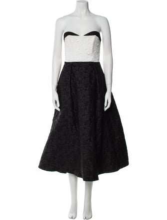 As It May Colorblock Pattern Midi Length Dress