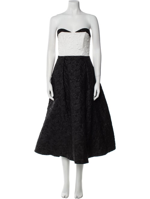 As It May Colorblock Pattern Midi Length Dress