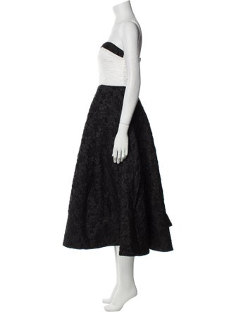 As It May Colorblock Pattern Midi Length Dress