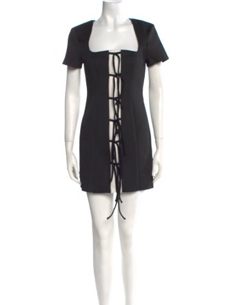 As It May Square Neckline Mini Dress