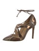 Alejandro Ingelmo Leather Animal Print D'Orsay Pumps