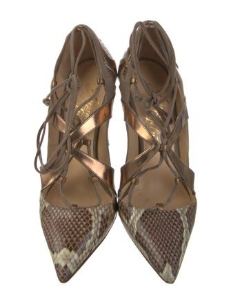 Alejandro Ingelmo Leather Animal Print D'Orsay Pumps