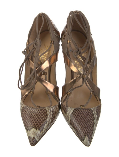 Alejandro Ingelmo Leather Animal Print D'Orsay Pumps