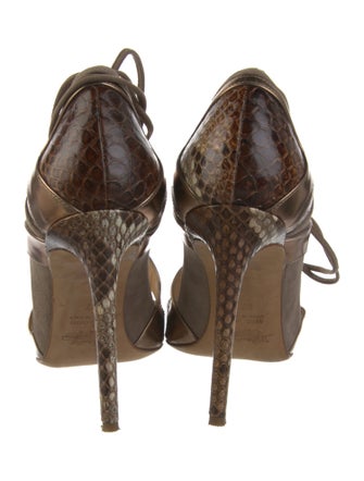 Alejandro Ingelmo Leather Animal Print D'Orsay Pumps