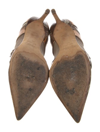 Alejandro Ingelmo Leather Animal Print D'Orsay Pumps