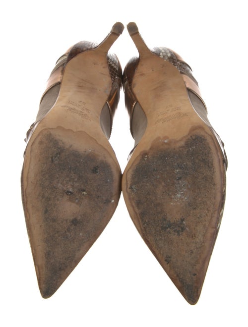 Alejandro Ingelmo Leather Animal Print D'Orsay Pumps