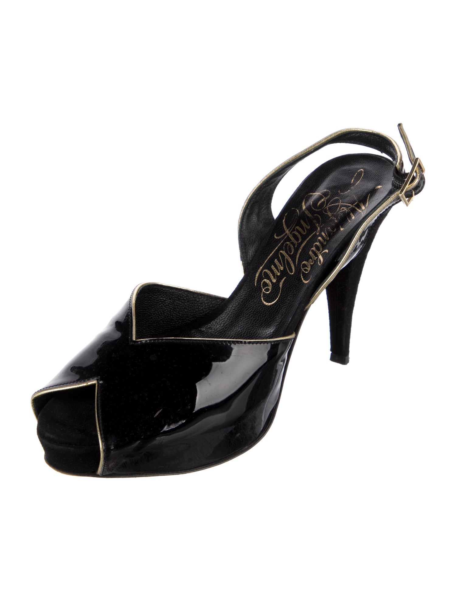 Alejandro Ingelmo Patent Leather Slingback Sandals