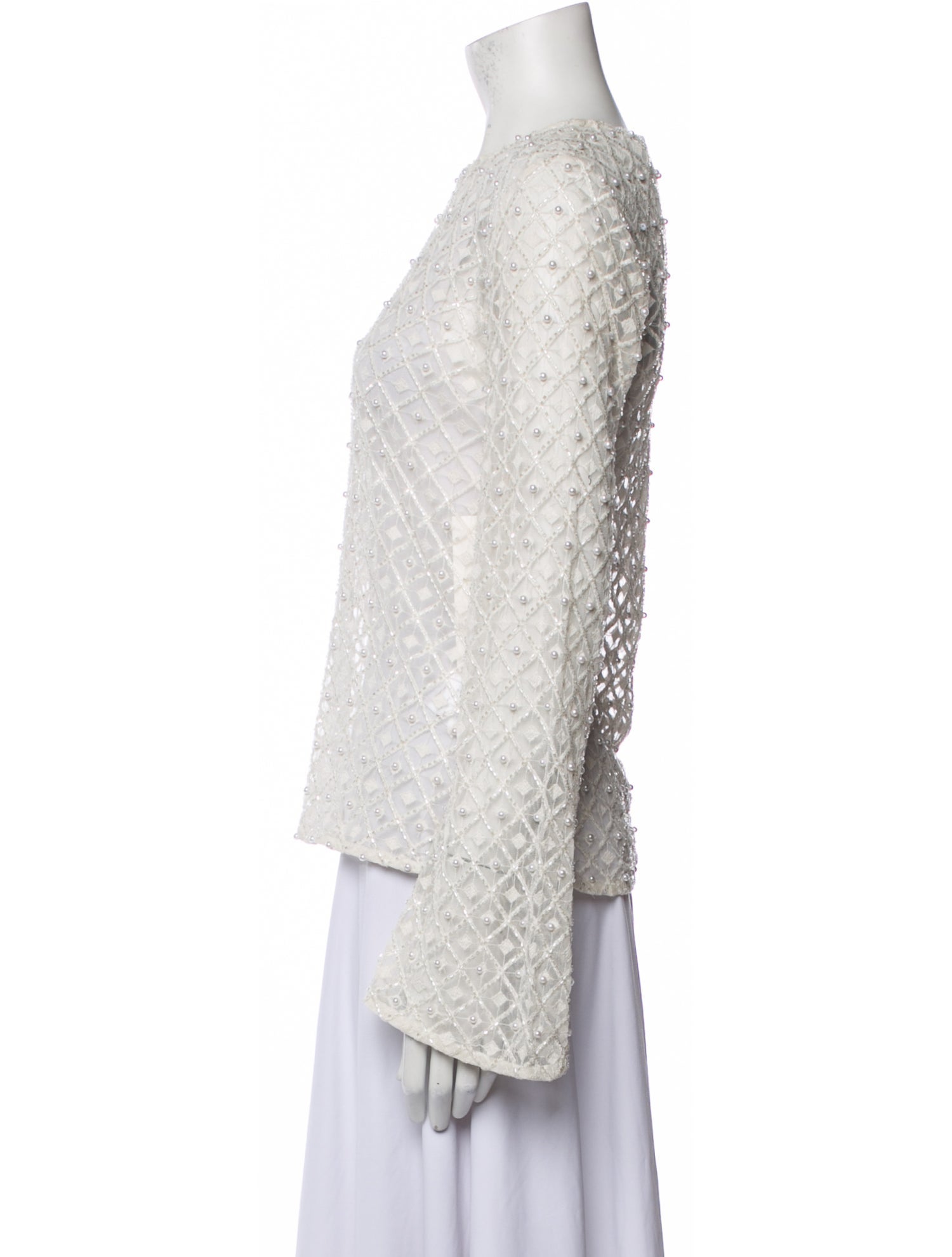 Aje Lace Pattern Crew Neck Blouse