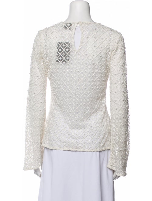 Aje Lace Pattern Crew Neck Blouse