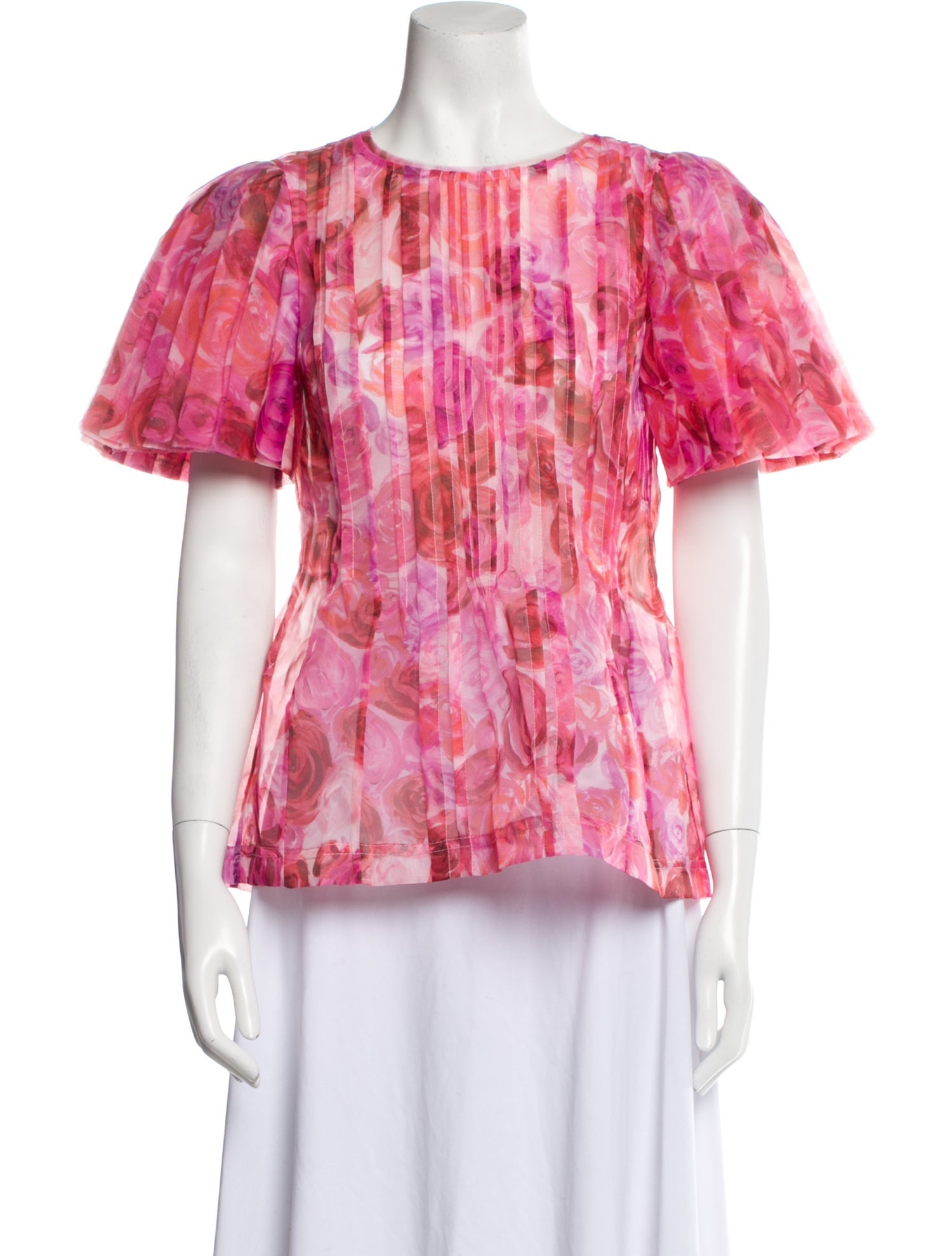 Aje Floral Print Bateau Neckline Blouse