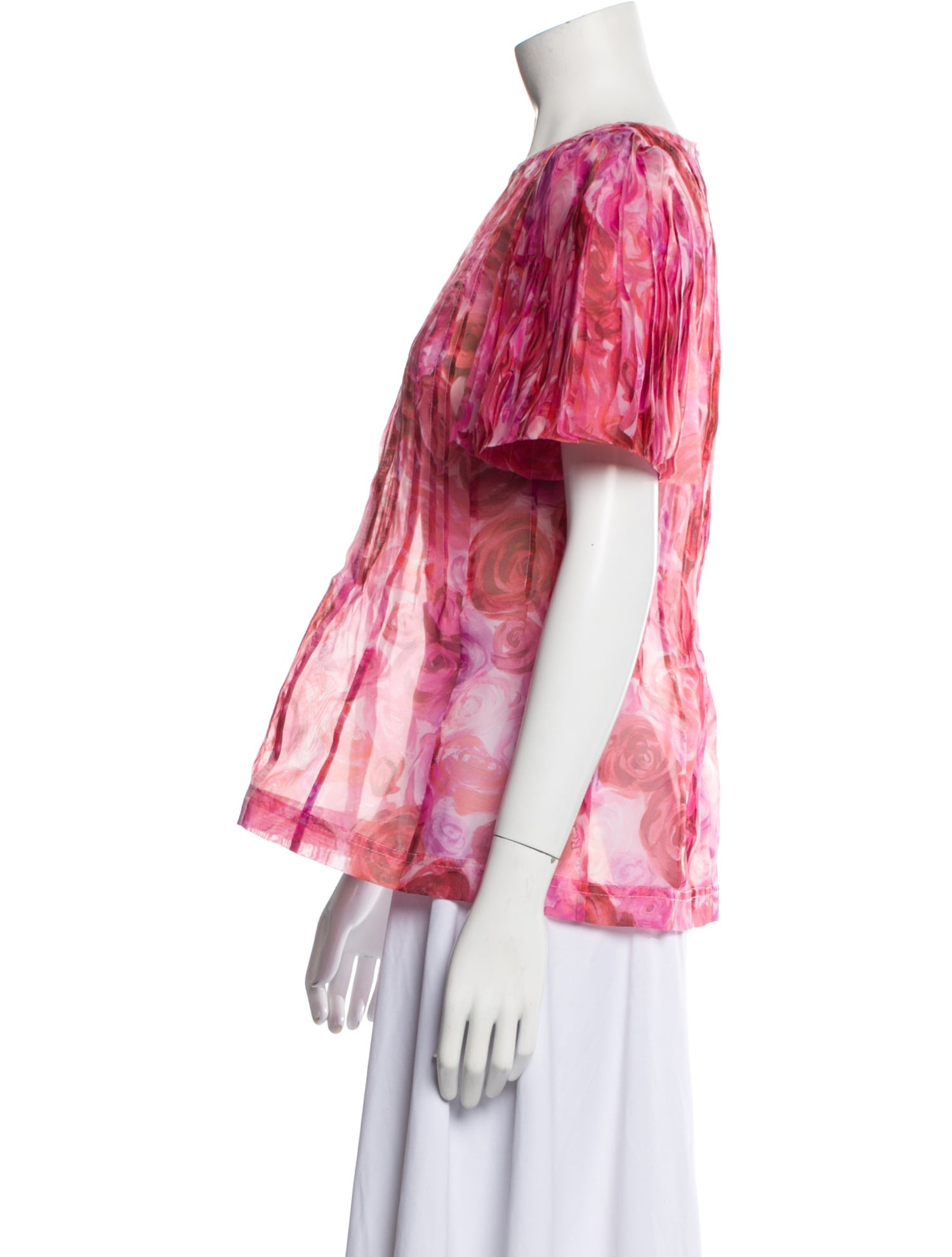 Aje Floral Print Bateau Neckline Blouse