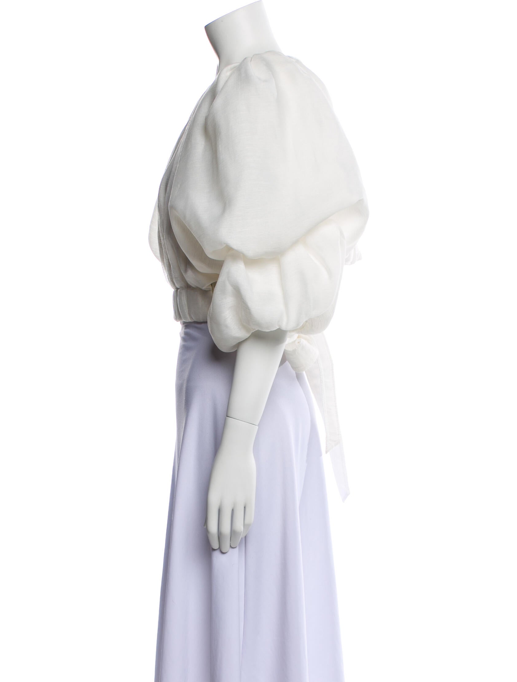 Aje One-Shoulder Three-Quarter Sleeve Crop Top