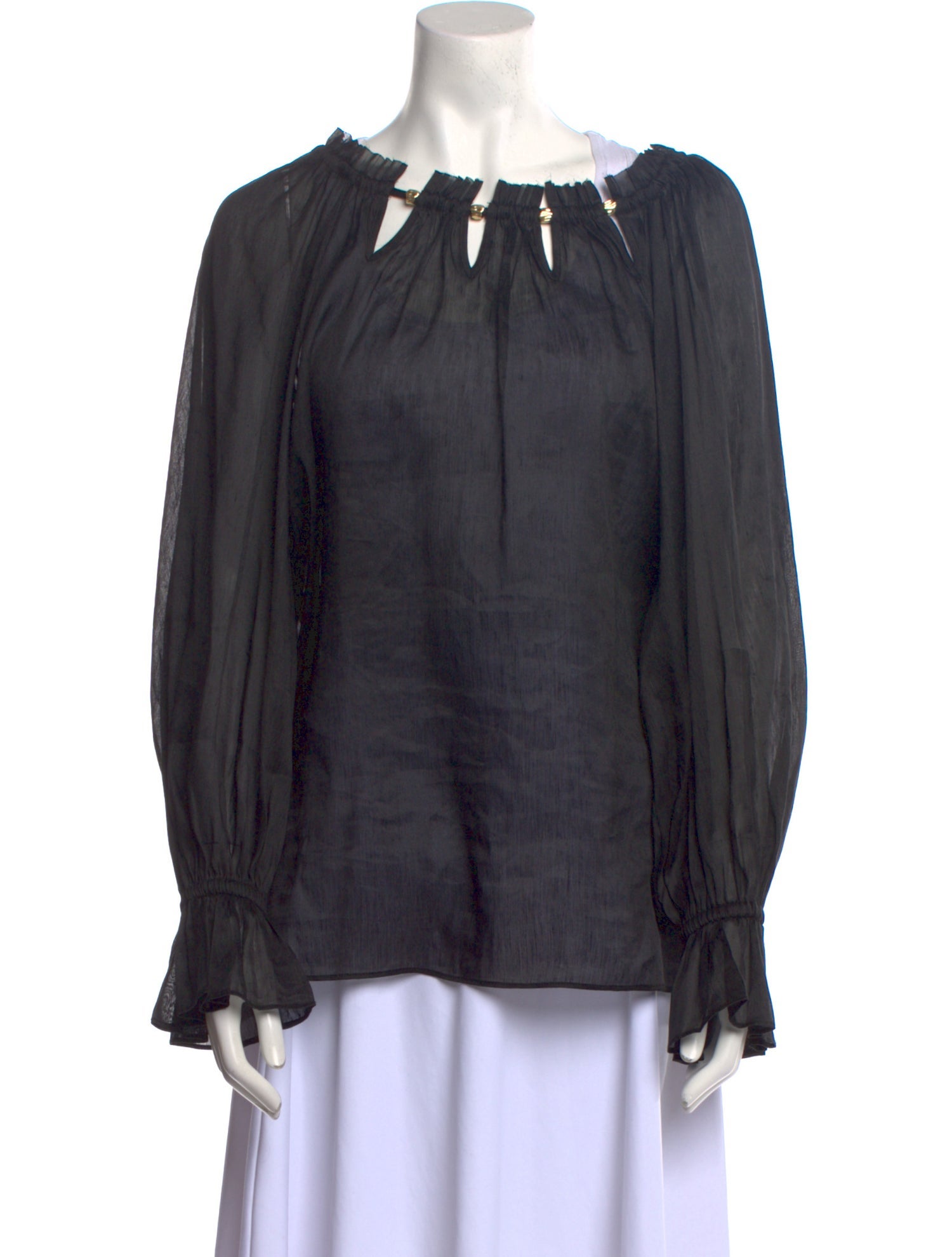 Aje Linen Bateau Neckline Blouse