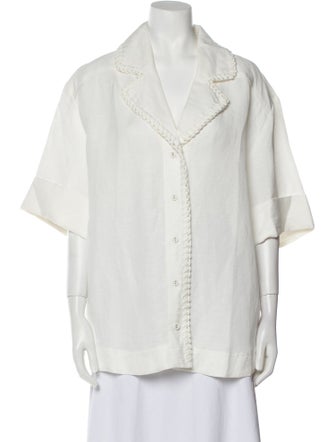 Aje Three-Quarter Sleeve Button-Up Top