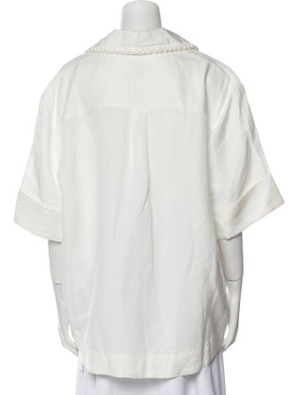 Aje Three-Quarter Sleeve Button-Up Top