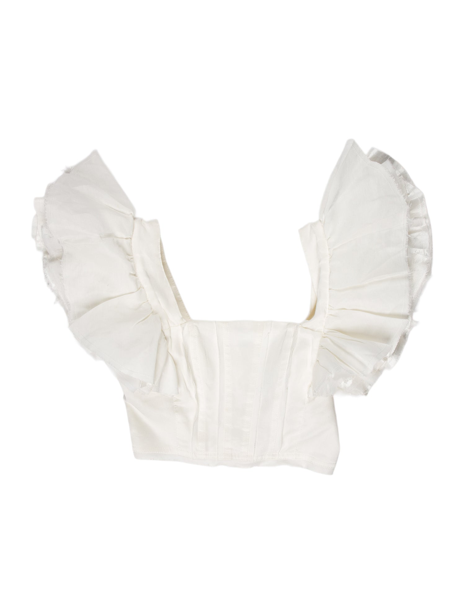 Aje Linen Square Neckline Crop Top