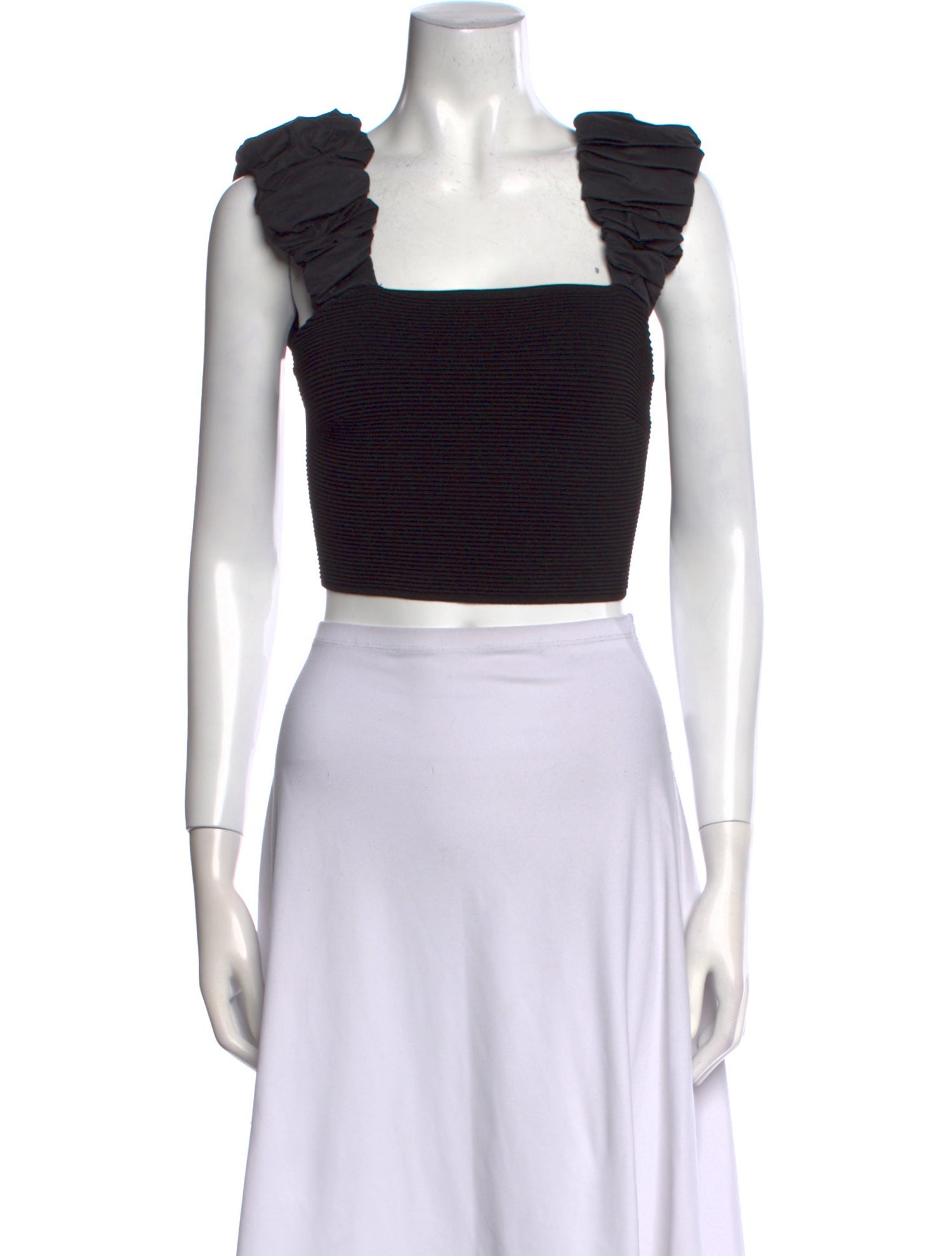 Aje Square Neckline Sleeveless Crop Top