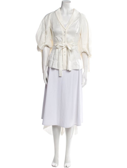 Aje Linen Trench Coat