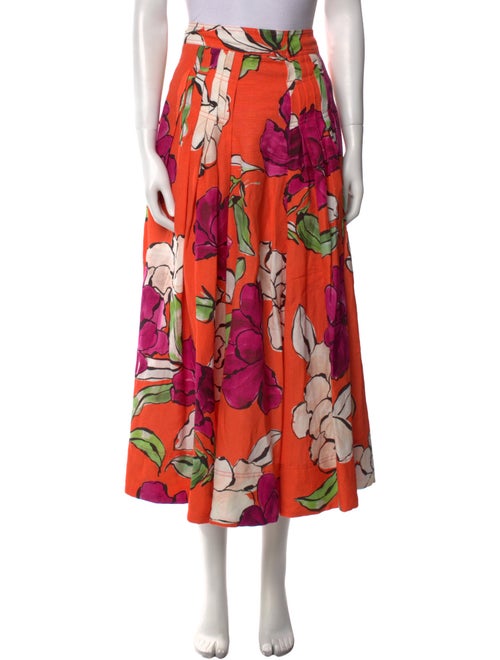 Aje Floral Print Midi Length Skirt
