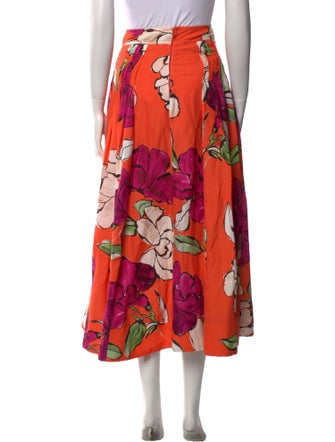 Aje Floral Print Midi Length Skirt