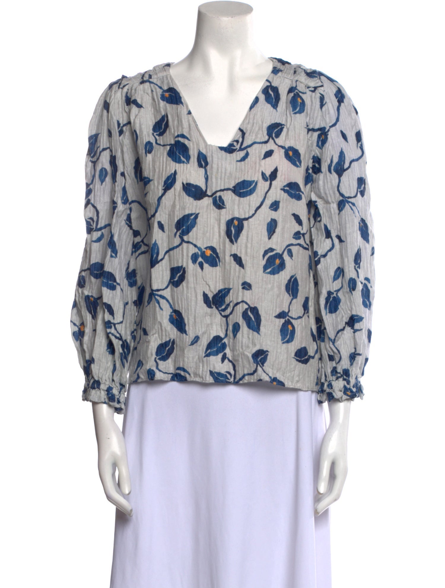 Aje Printed V-Neck Blouse