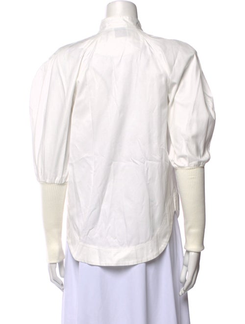 Aje Mock Neck Long Sleeve Button-Up Top