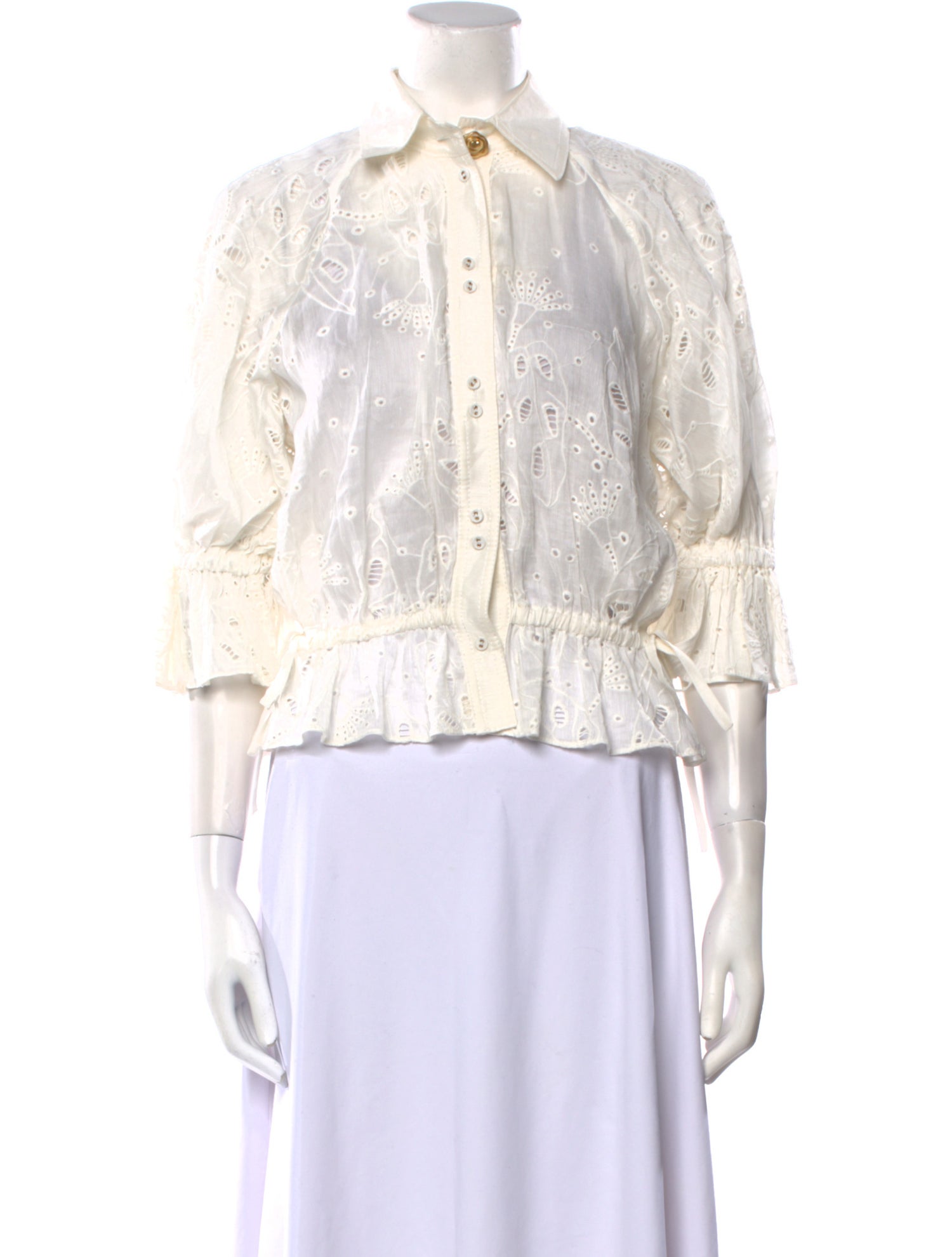 Aje Linen Mock Neck Crop Top