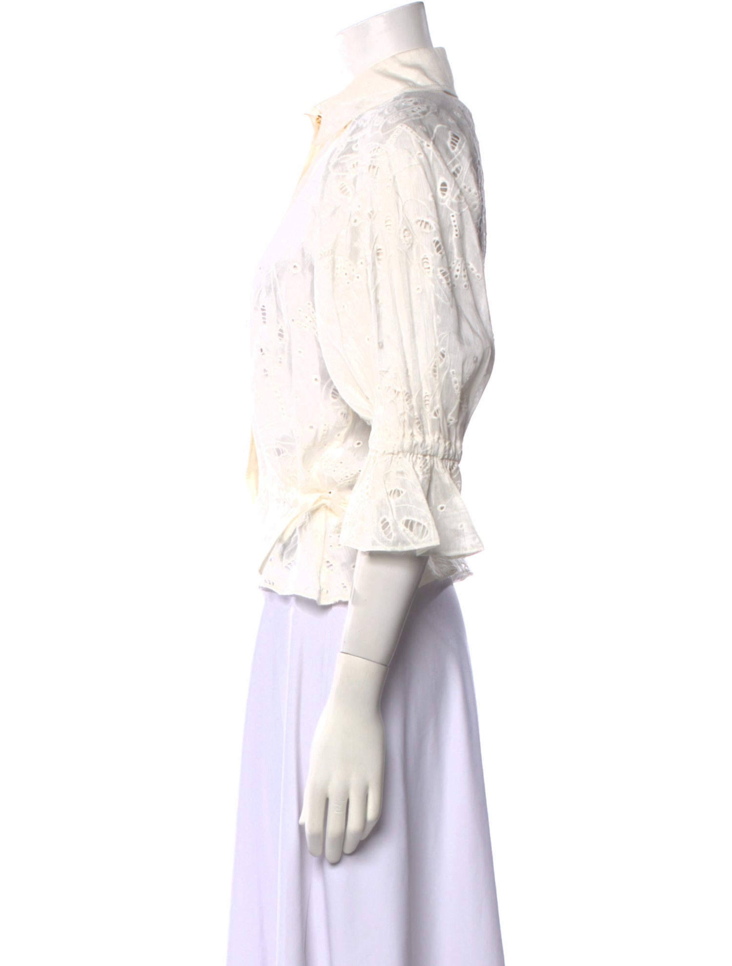 Aje Linen Mock Neck Crop Top