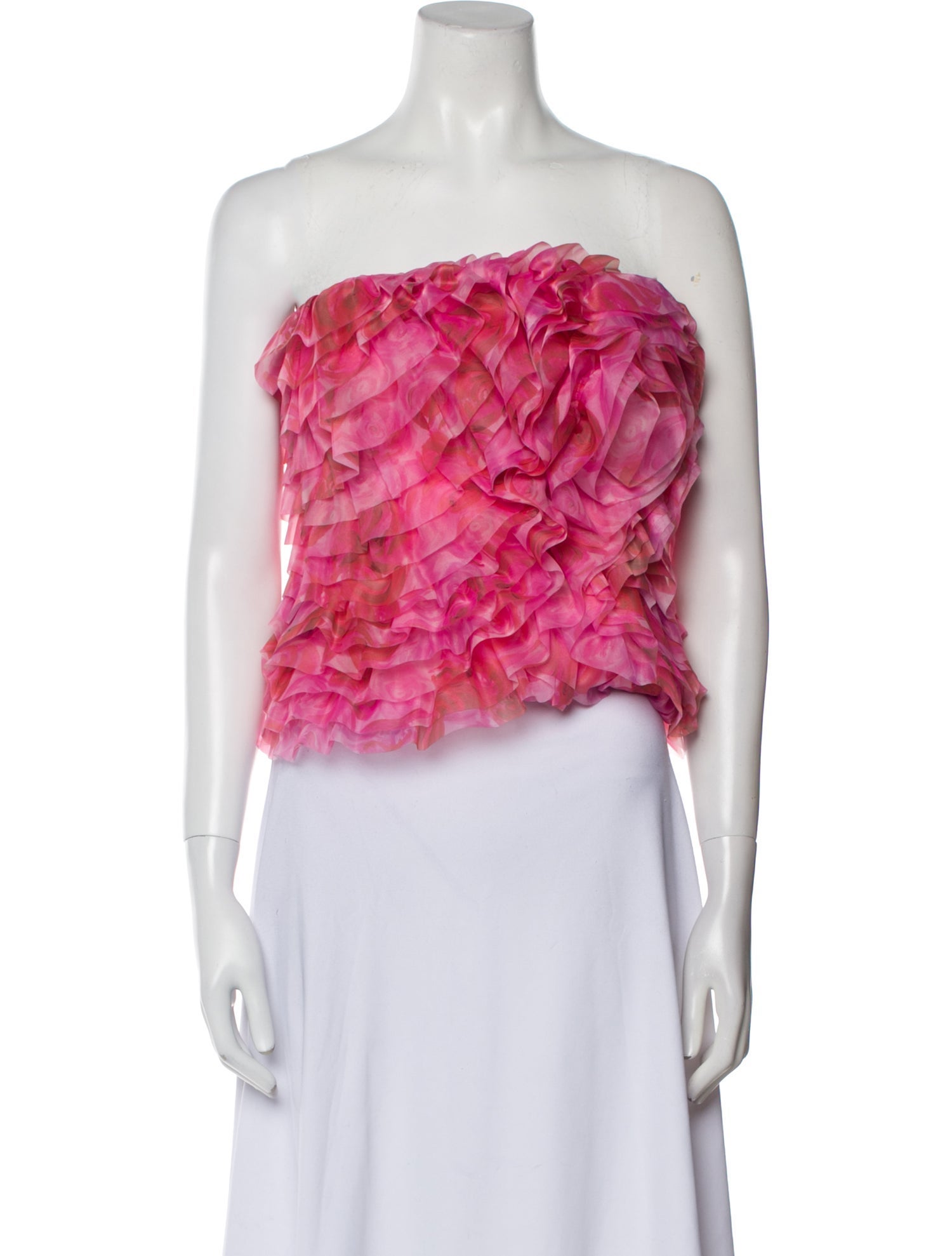 Aje Floral Print Strapless Crop Top w/ Tags