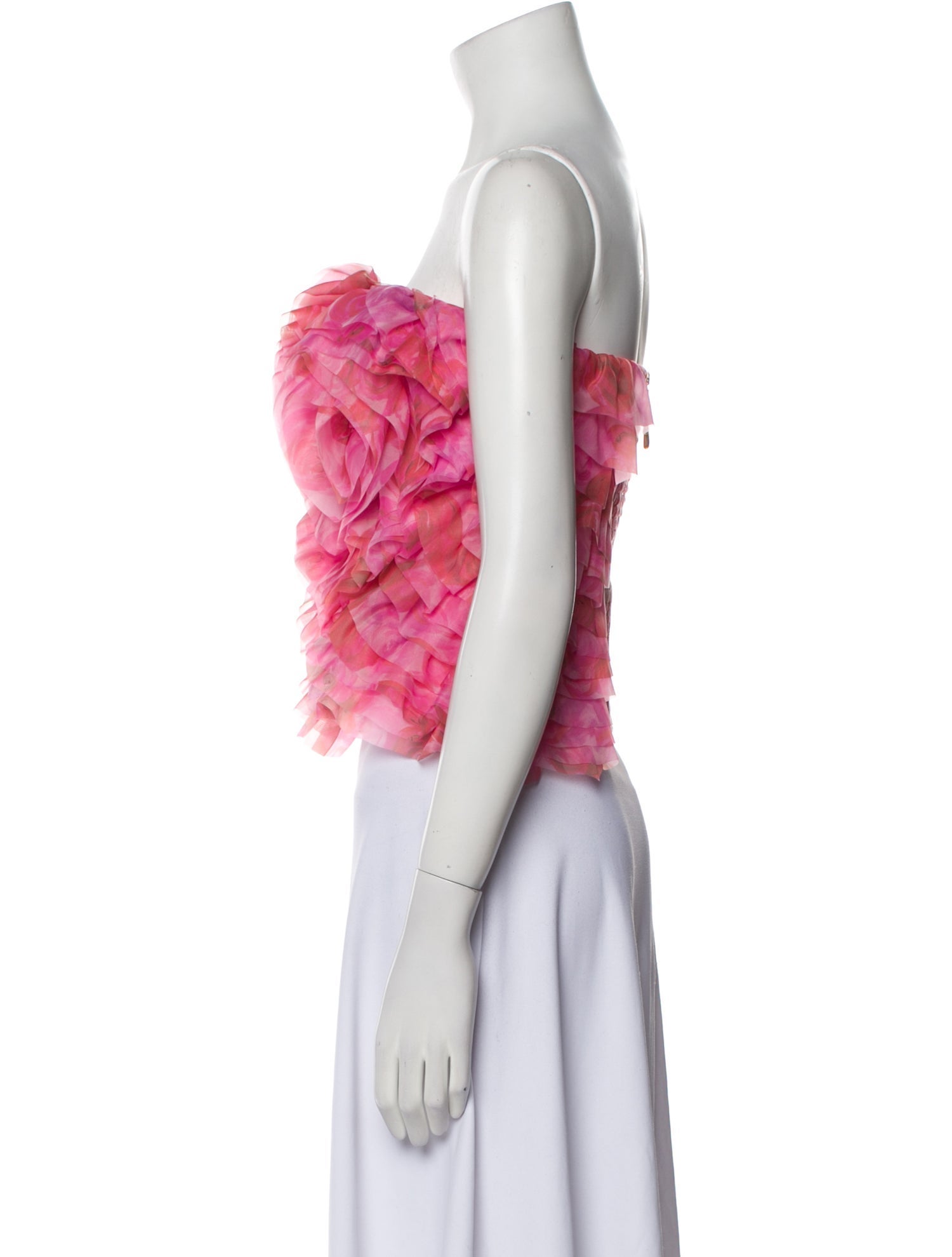 Aje Floral Print Strapless Crop Top w/ Tags