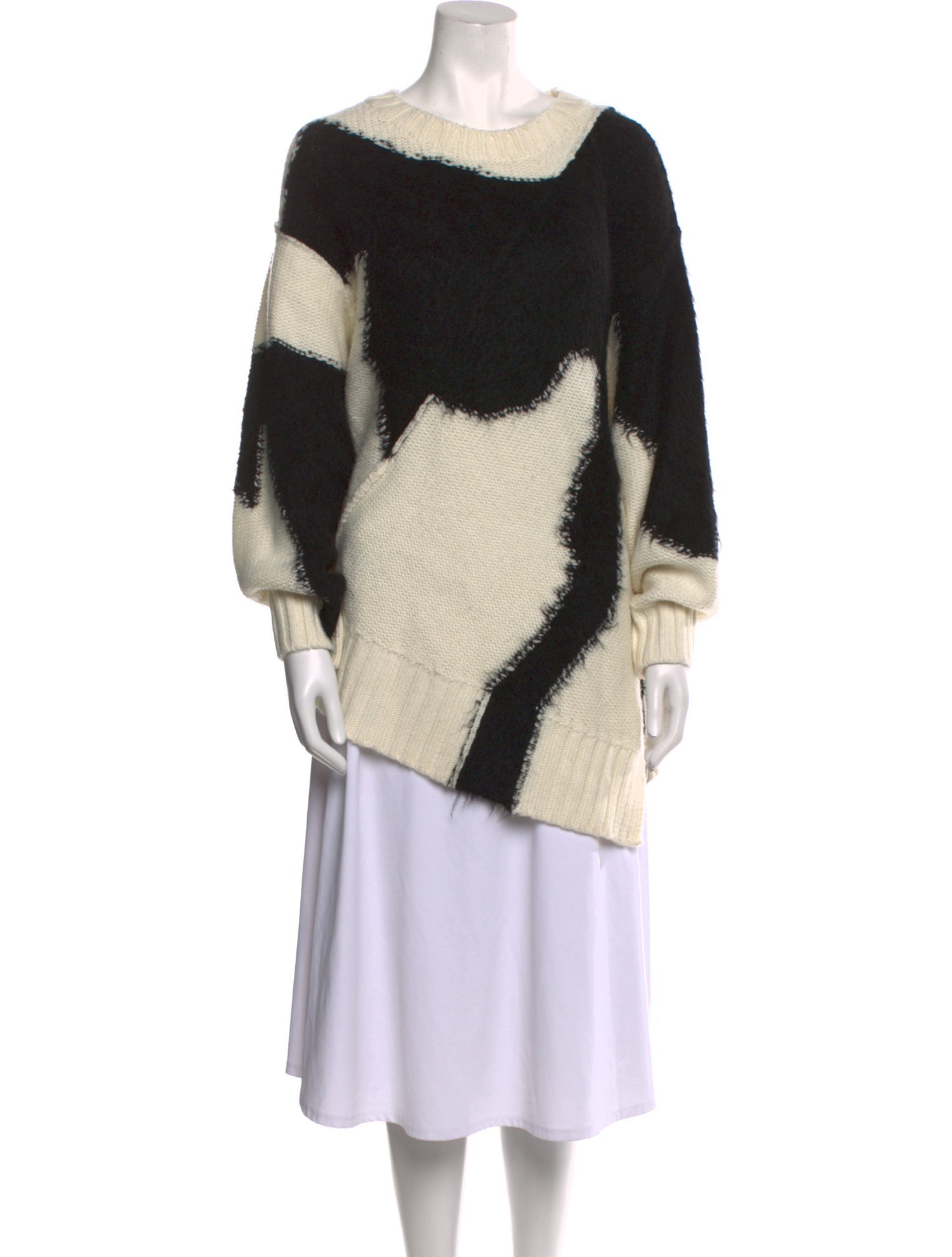 Aje Colorblock Pattern Scoop Neck Sweater