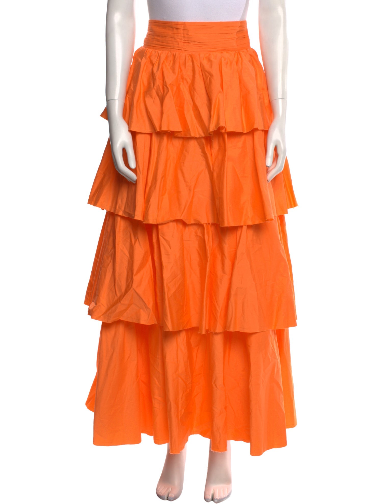 Aje Raw-Edge Trim Long Skirt