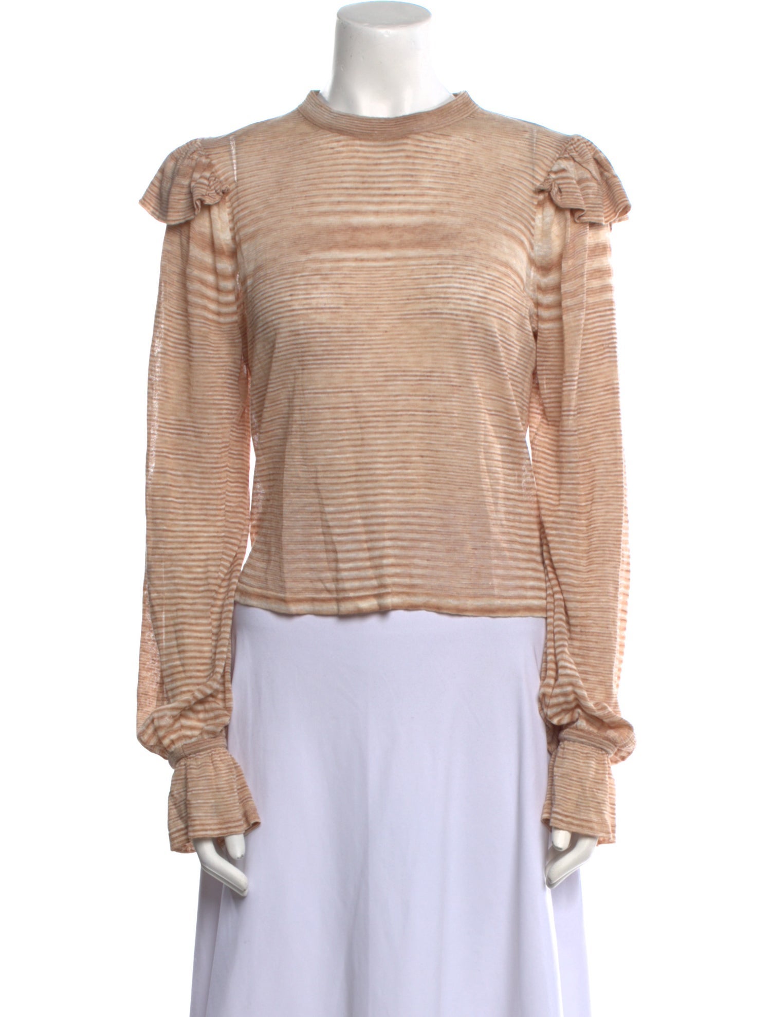 Aje Linen Mock Neck Crop Top