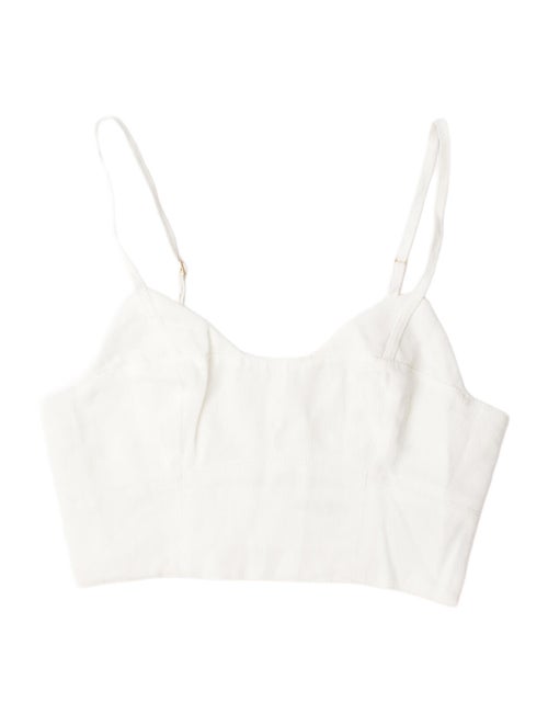 Aje Linen V-Neck Crop Top