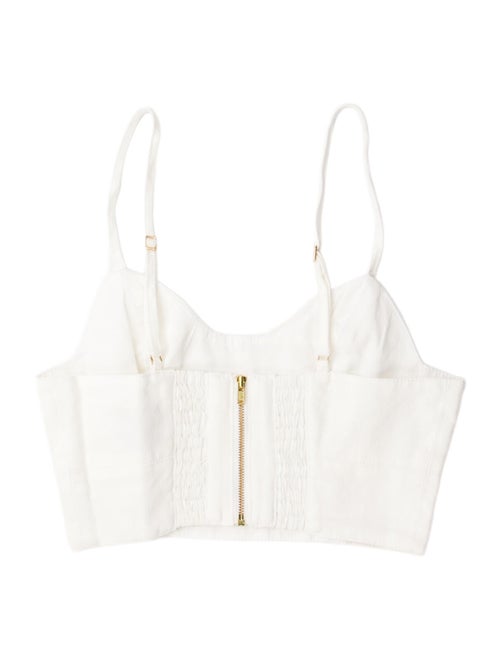 Aje Linen V-Neck Crop Top