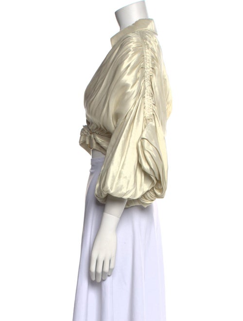 Aje Three-Quarter Sleeve Crop Top