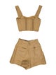 Aje Linen Raw-Edge Trim Short Set