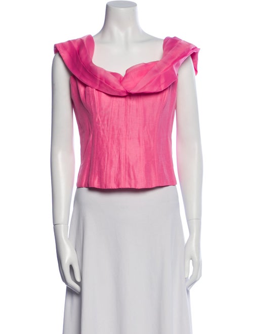 Aje Linen Cowl Neck Crop Top