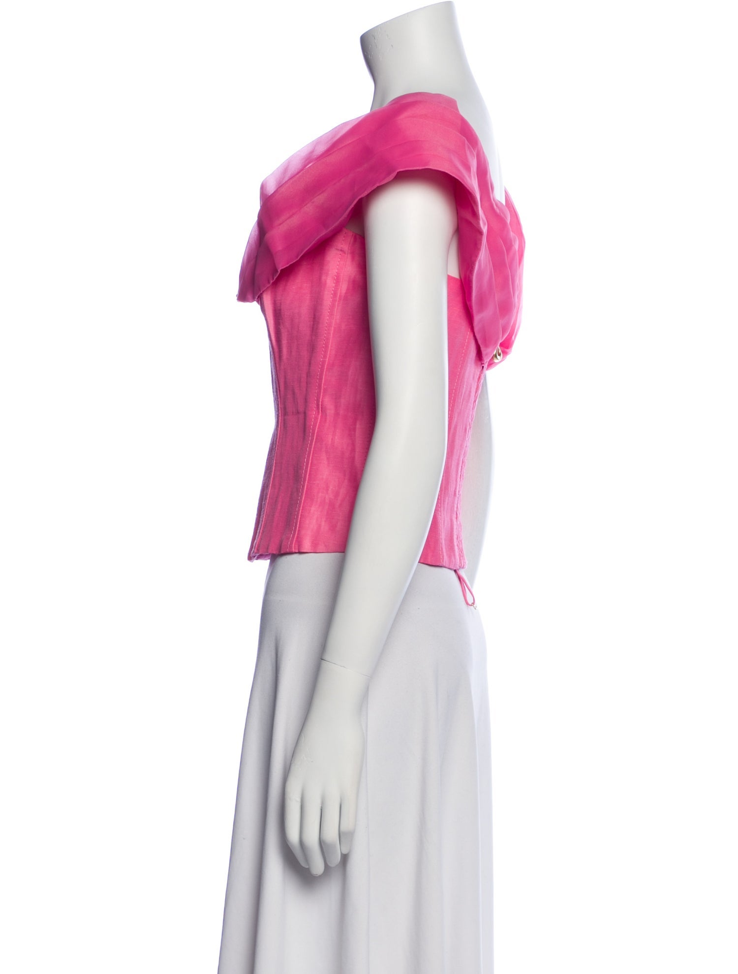 Aje Linen Cowl Neck Crop Top