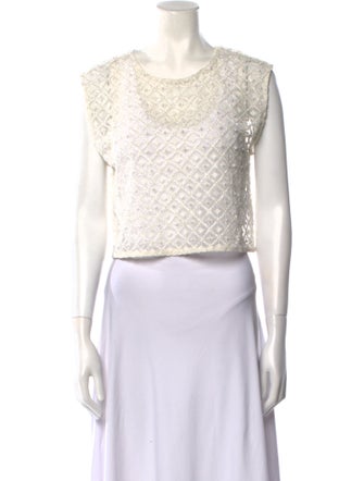 Aje Bateau Neckline Sleeveless Crop Top